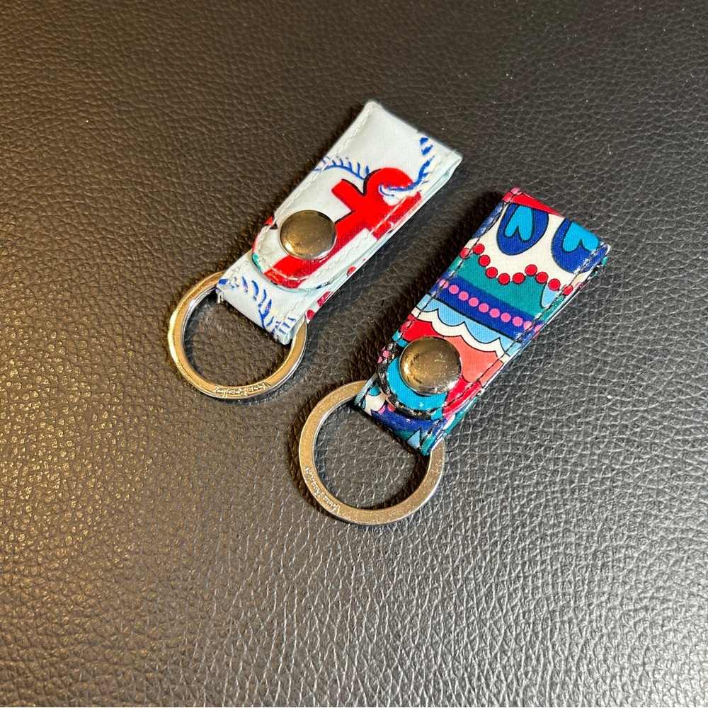 Set of Vera Bradley Loop Keychain Fob in Haymarket Paisley and Anchors Away.